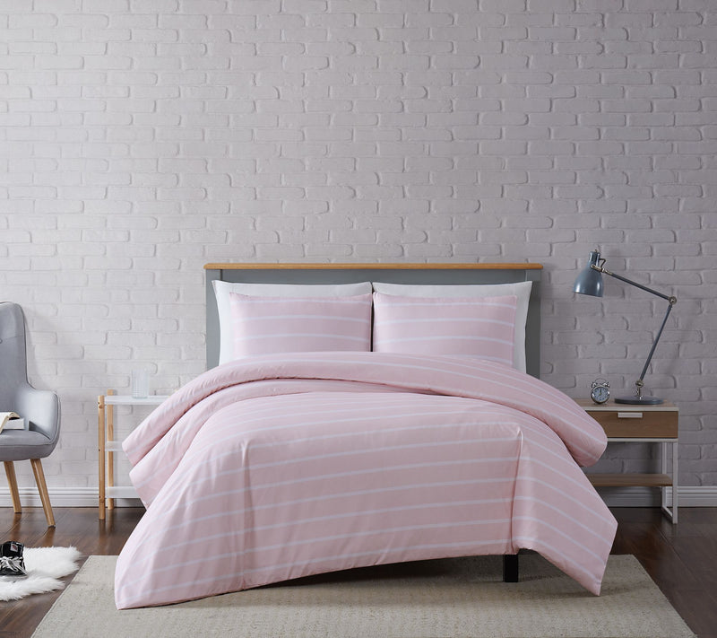 Truly Soft Maddow Stripe Full/Queen 3-Piece Duvet Cover Set — View 3