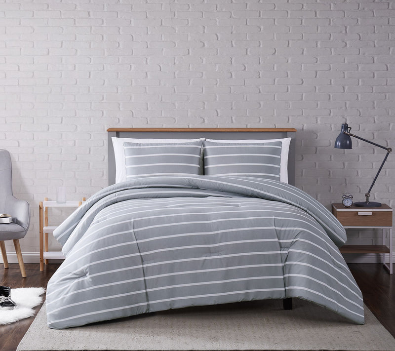 Truly Soft Maddow Stripe Full/Queen 3-Piece Duvet Cover Set — View 5