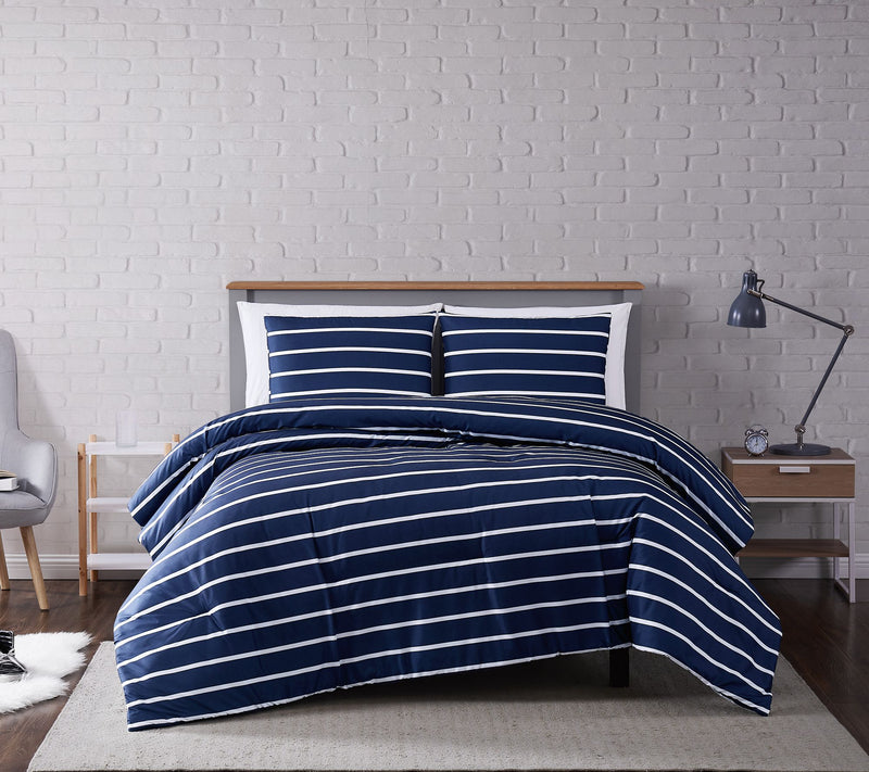 Truly Soft Maddow Stripe Full/Queen 3-Piece Duvet Cover Set — View 7