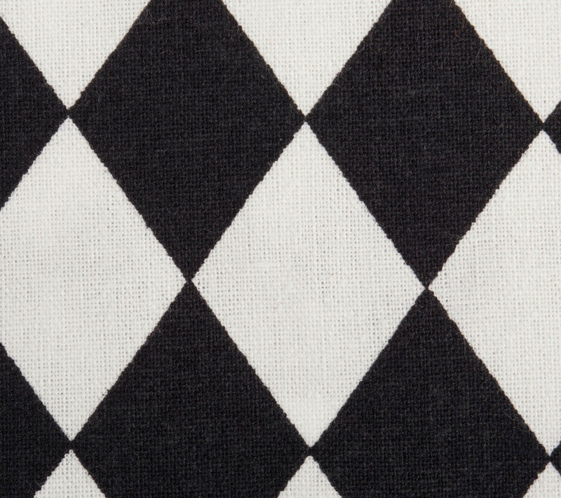 Design Imports Black & Cream Harlequin Table Runner 14" x 108" — View 2