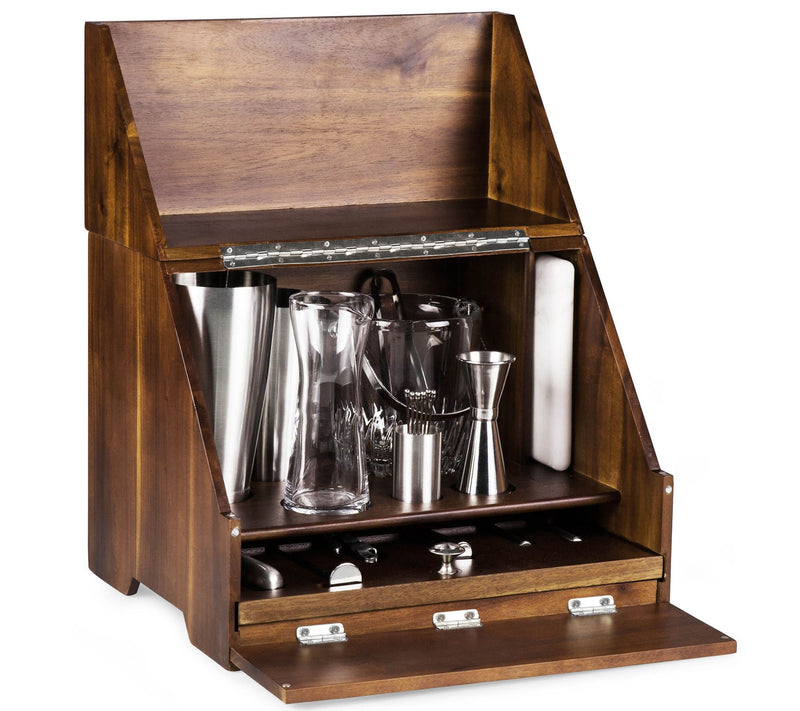 Picnic Time Madison Acacia Tabletop Bar — View 2