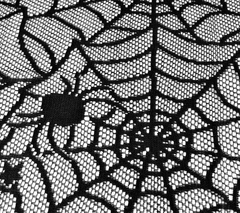 Design Imports Black Spiderweb Lace Tablecloth54" x 72" — View 3