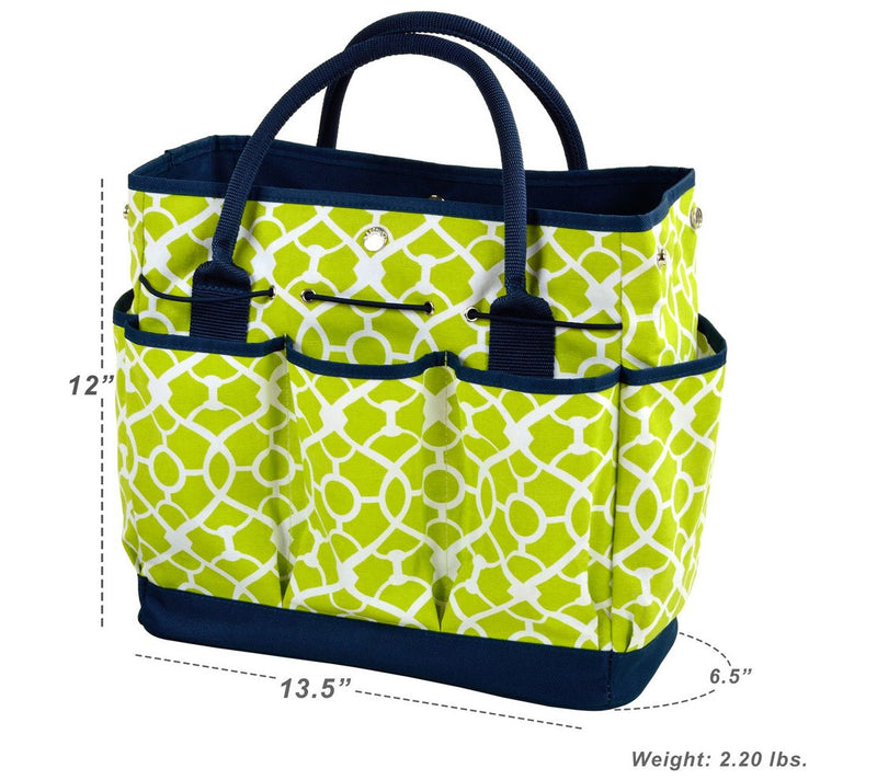 Picnic at Ascot Gardening Tote with 3 Tools - Trellis Green — View 2