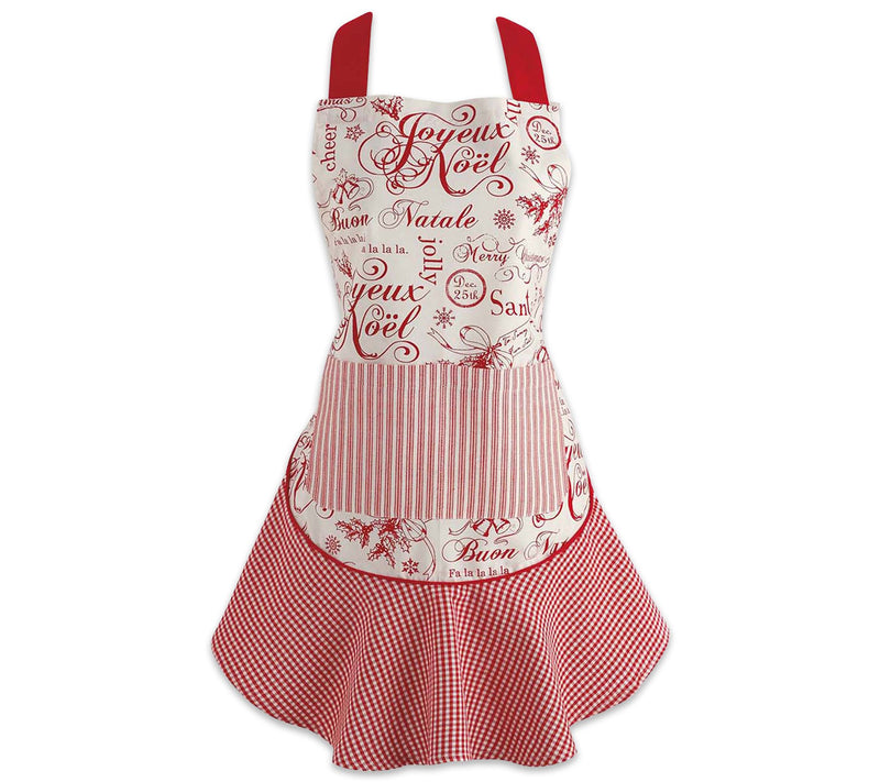 Design Imports Vintage Christmas Ruffle Apron — Main view