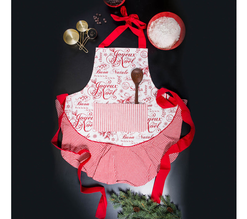 Design Imports Vintage Christmas Ruffle Apron — View 4