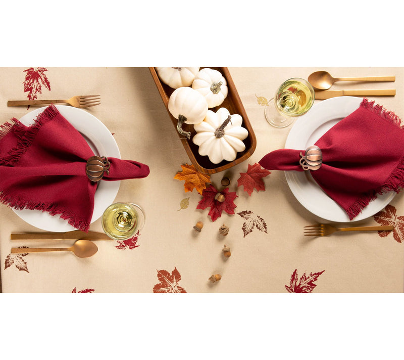 Design Imports Rustic Leaves Printed Tablecloth70" Round — View 6