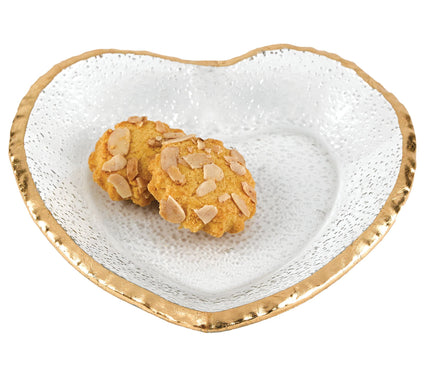 Badash Crystal Gold Edge Glass Heart Plate