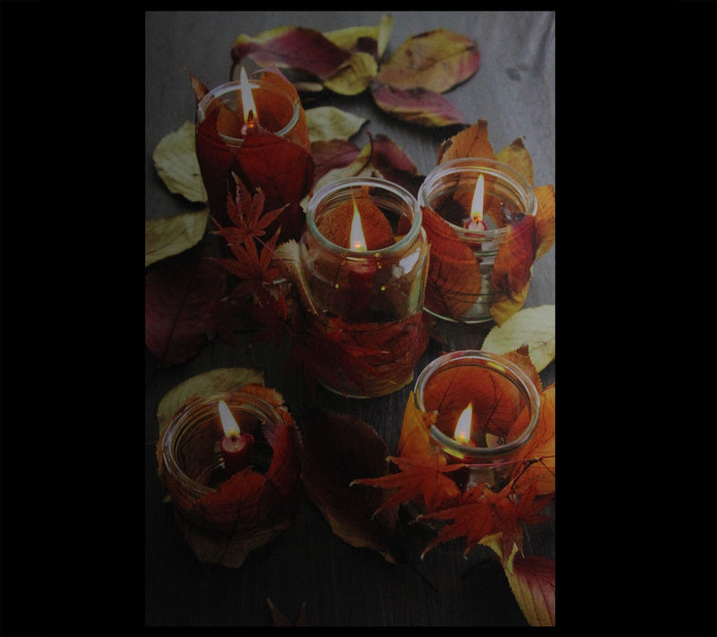 Northlight Autumn Leaves & Flickering Candles Canvas Wall Art — View 2