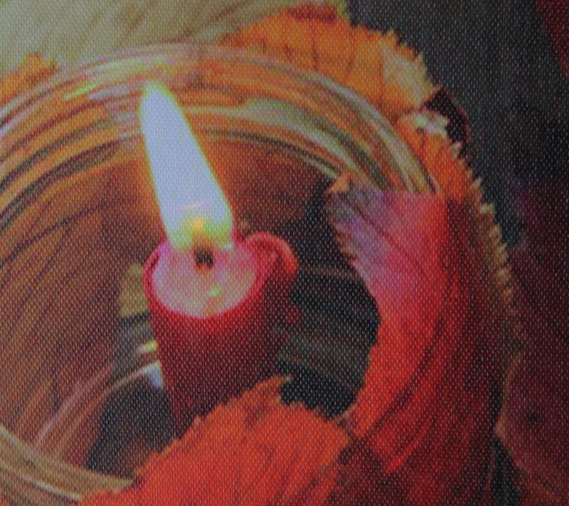Northlight Autumn Leaves & Flickering Candles Canvas Wall Art — View 3