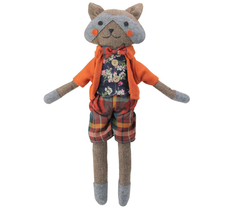 Northlight Sitting Boy Herringbone Design Fox Plush — Main view