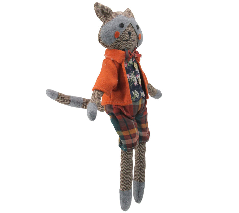 Northlight Sitting Boy Herringbone Design Fox Plush — View 2