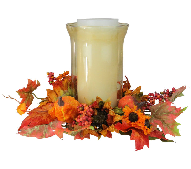 Northlight Sunflower & Pumpkin Hurricane PillarCandle Holder — View 2