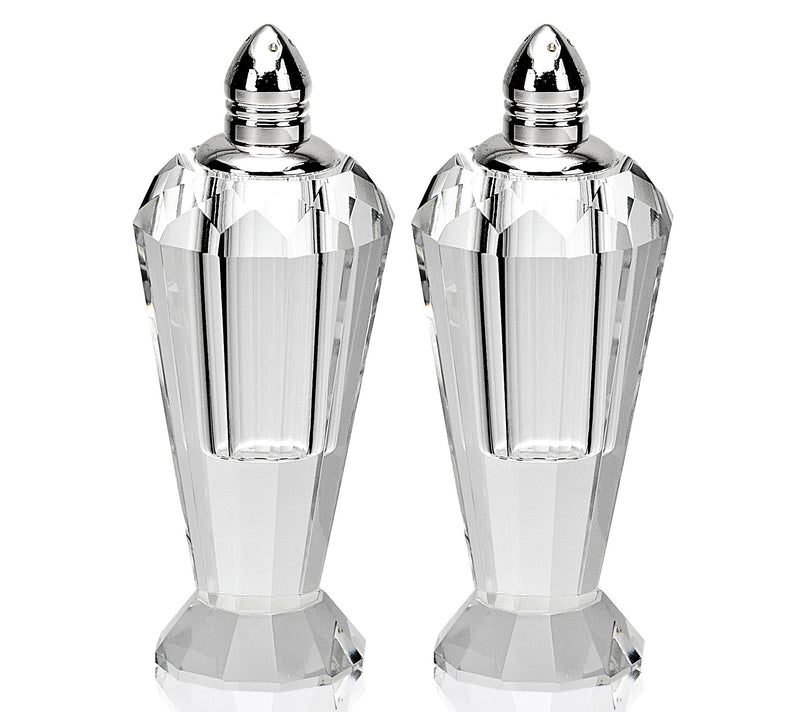 Badash Crystal Preston Platinum Salt & Pepper Shakers — Main view
