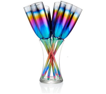 Artland Rainbow 7-Piece Champagne Flute Set w/Vase Holder