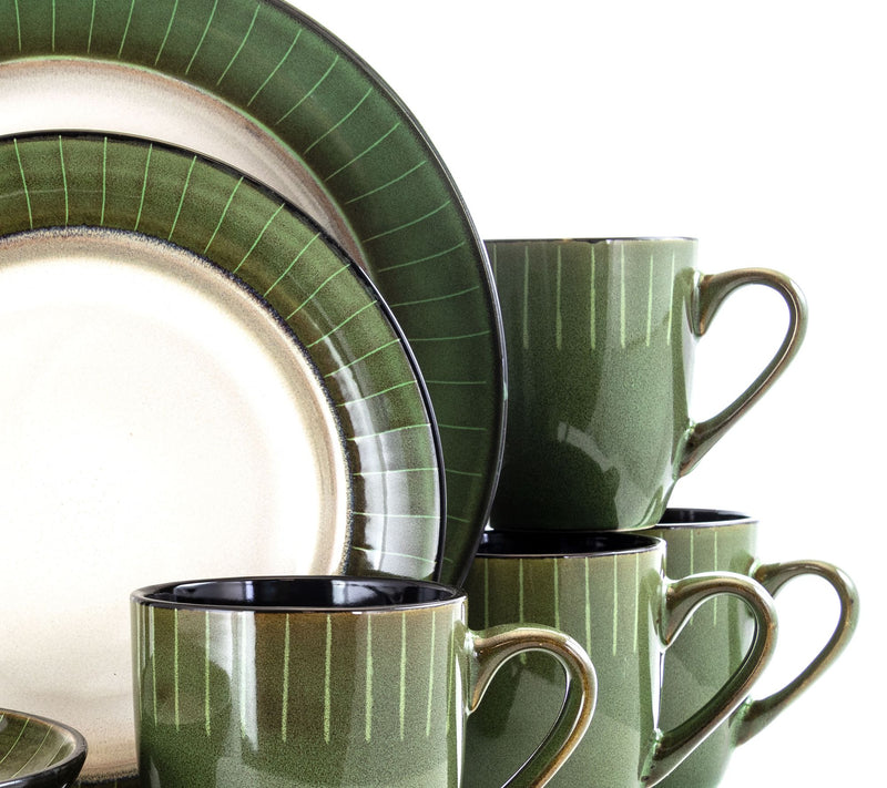 Elama Grand Jade 16-Piece Stoneware DinnerwareSet — View 6