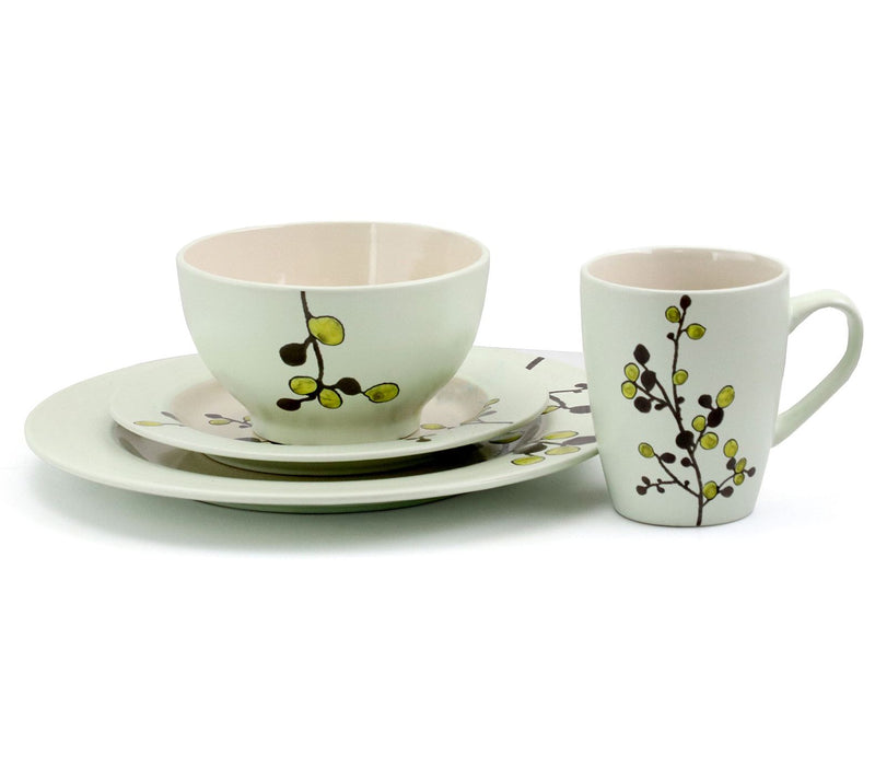 Elama Retro Bloom 16-Piece Round Stoneware Dinnerware Set — View 5