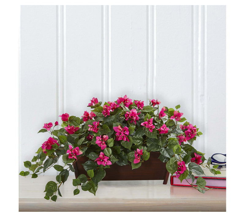 18" Bougainvillea Plant in Planter by Nearly Natural — View 8