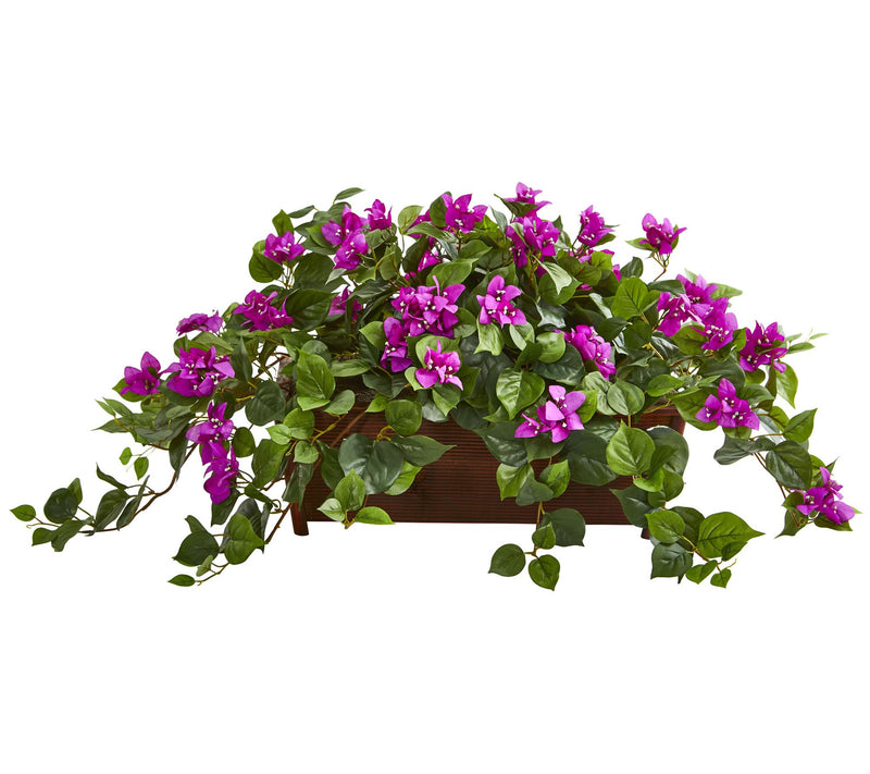 18" Bougainvillea Plant in Planter by Nearly Natural — View 5