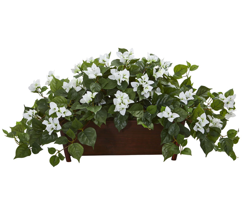 18" Bougainvillea Plant in Planter by Nearly Natural — View 7