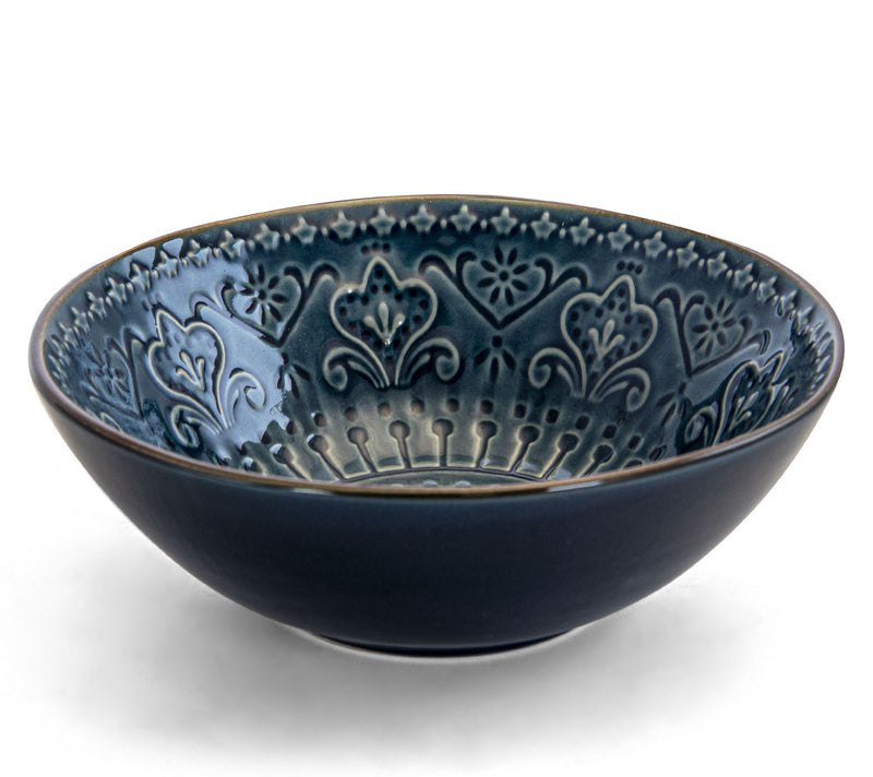 Elama Deep Sea Mozaic 16-Piece Round StonewareDinnerware Set — View 5