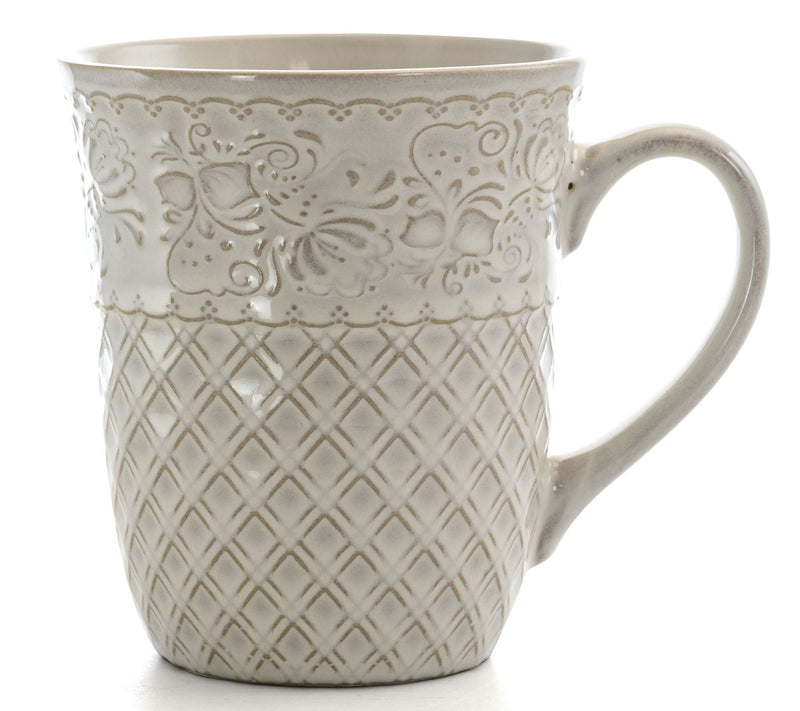 Elama Lotus 16-Pc Square Stoneware Dinnerware Set — View 9