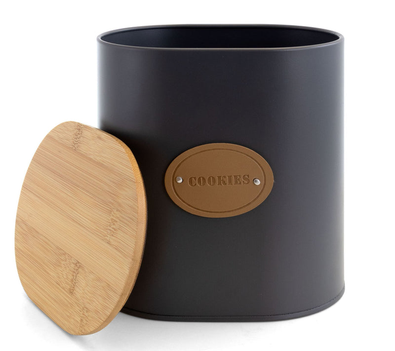 MegaChef 5-Piece Canister Set in Gray with Bamboo Lids — View 4