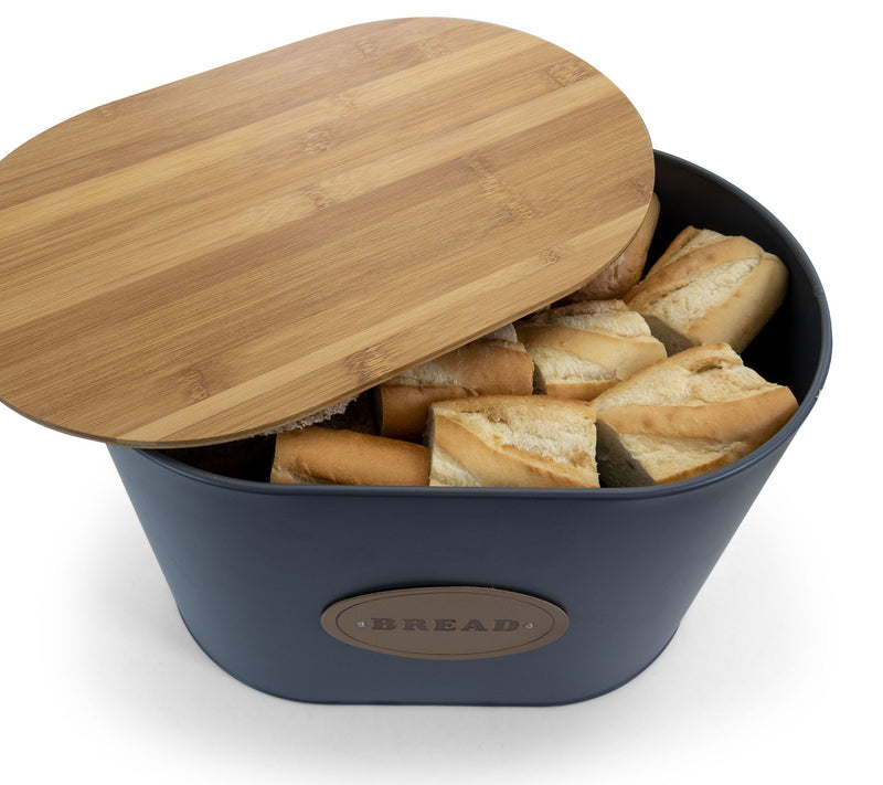 MegaChef 5-Piece Canister Set in Gray with Bamboo Lids — View 7