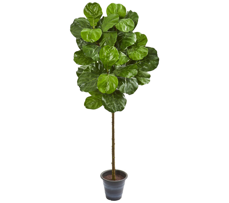 5' Fiddle Leaf Tree With Planter by Nearly Natural — Main view
