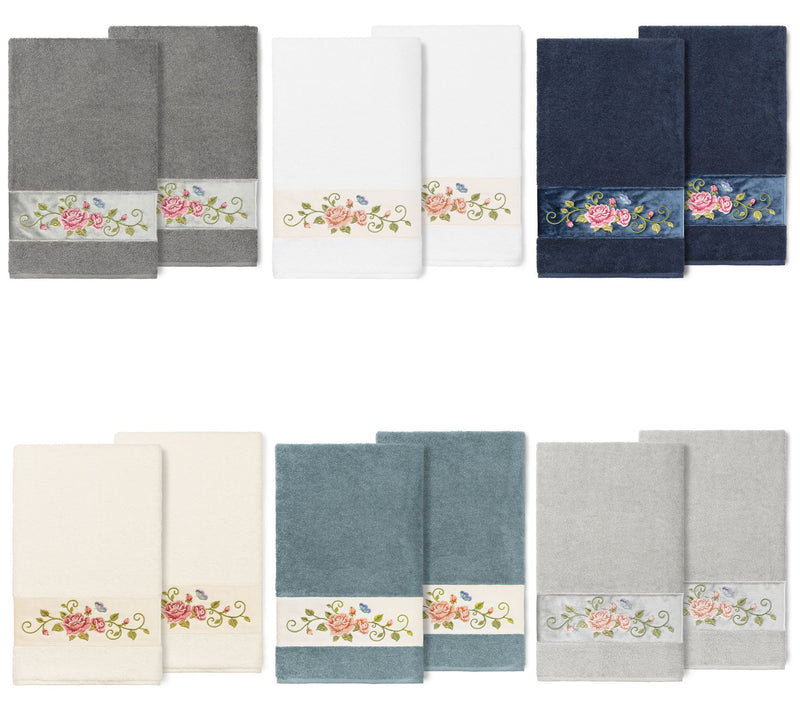 Linum Home Textiles Rebecca 2pc Embellished Bath Towel Set — View 2