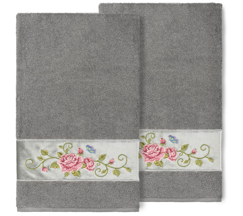 Linum Home Textiles Rebecca 2pc Embellished Bath Towel Set — View 13