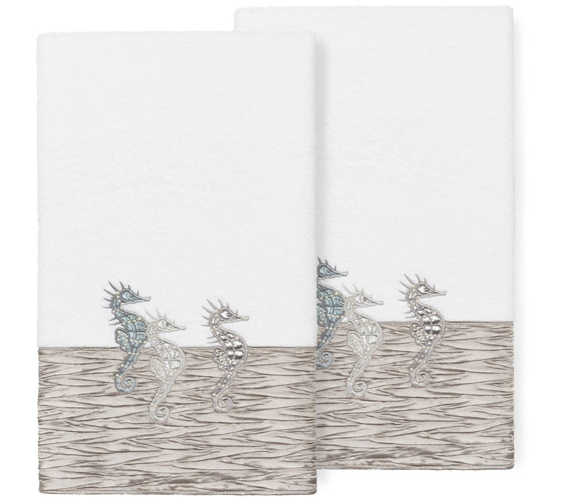Linum Home Textiles Sofia 2pc Embellished BathTowel Set — Main view