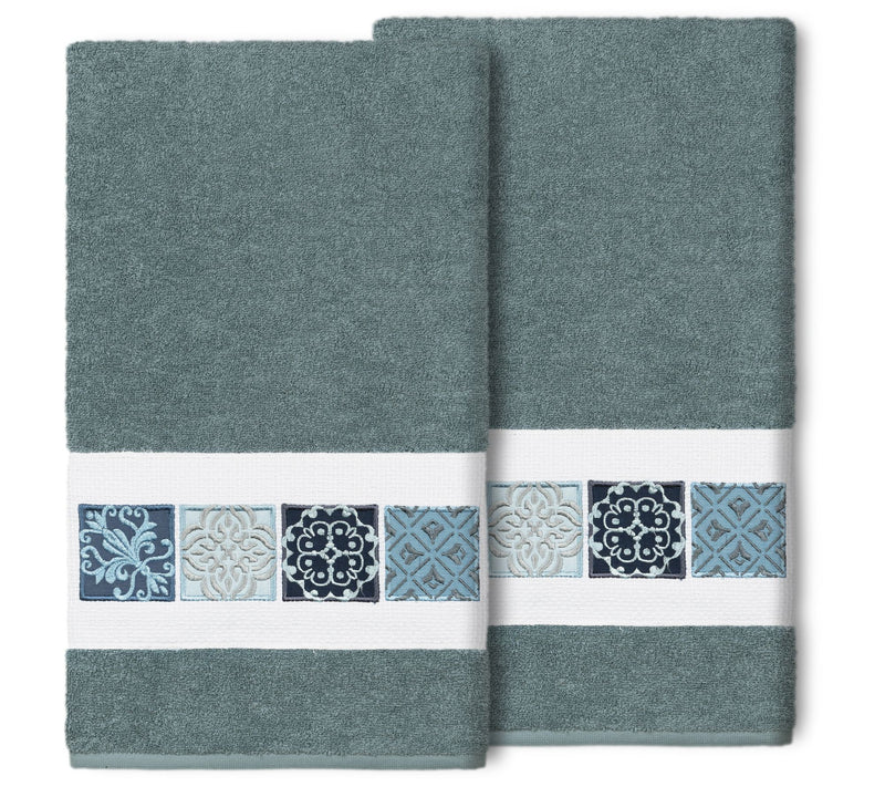Linum Home Textiles Vivian 2pc Embellished BathTowel Set — View 11