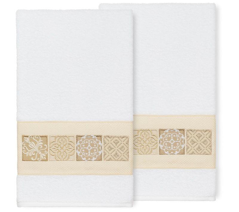 Linum Home Textiles Vivian 2pc Embellished BathTowel Set — View 12