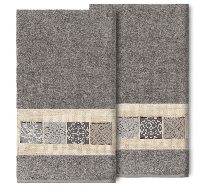 Linum Home Textiles Vivian 2pc Embellished BathTowel Set — View 13