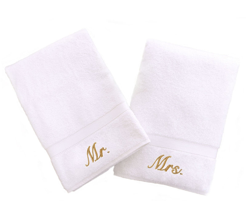 Linum Home Textiles "Mr." and "Mrs." 2-Piece Hand Towels — View 3