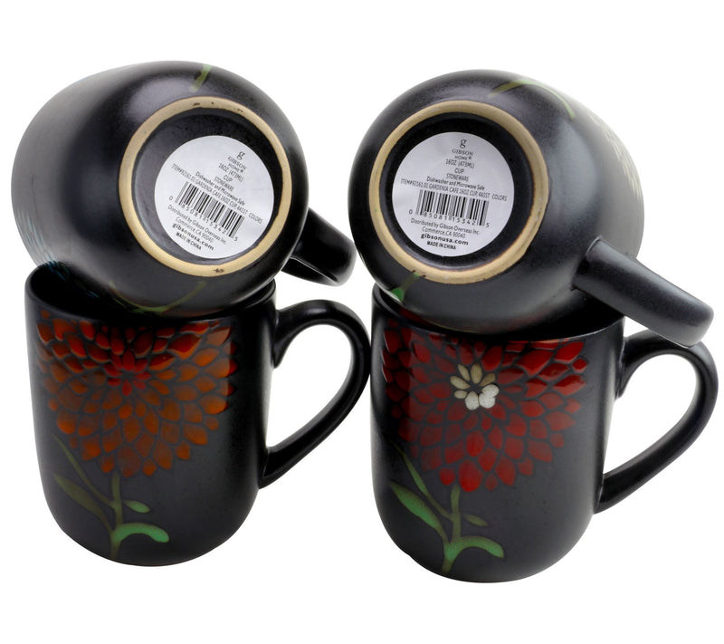 Gibson Home Gardenia Cafe 4 Piece 16 oz Assorted Mug Set — View 2