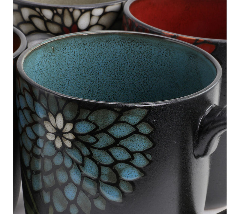 Gibson Home Gardenia Cafe 4 Piece 16 oz Assorted Mug Set — View 3
