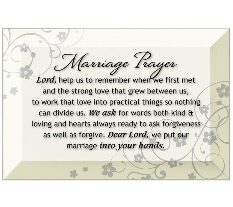 Dexsa Marriage Prayer Beveled Glass Plaque withEasel — Main view