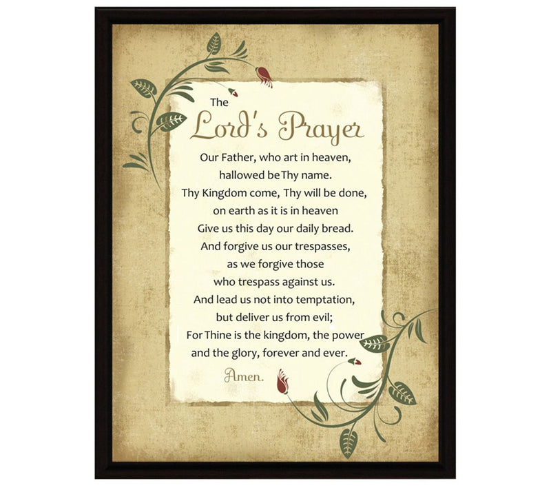 Dexsa Lord's Prayer Wood Frame Plaque with Easel — Main view