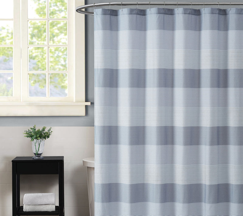 Truly Soft Grey Multi Stripe 72" Square ShowerCurtain — Main view