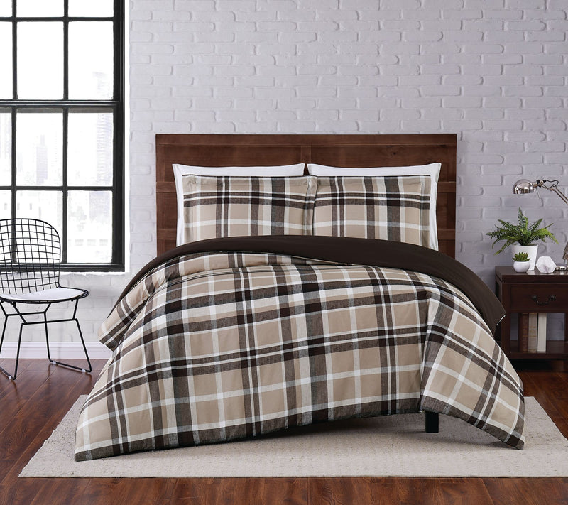 Truly Soft Paulette Plaid Full/Queen 3-Piece Duvet Cover Set — Main view
