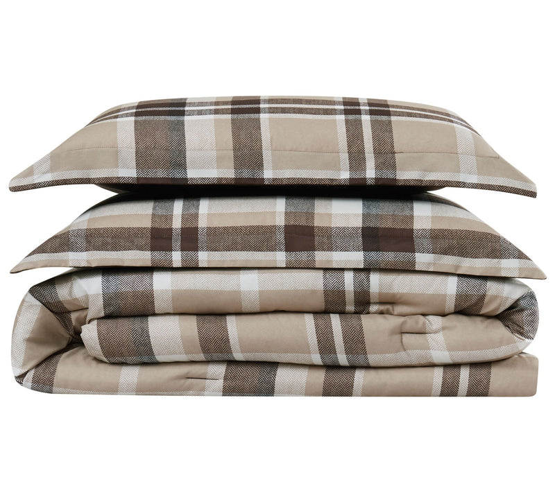 Truly Soft Paulette Plaid Full/Queen 3-Piece Duvet Cover Set — View 2