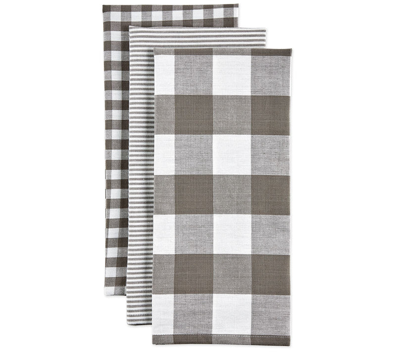 Design Imports Mixed Check Kitchen Towel Set of3 — View 7