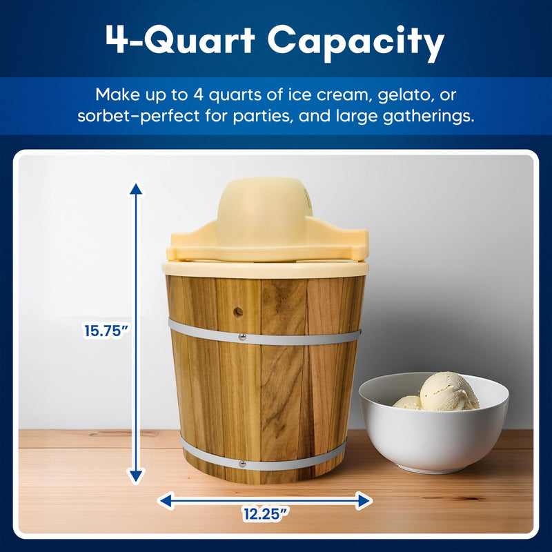 Elite Gourmet 4qt Old Fashioned Electric Ice Cream Maker — View 5