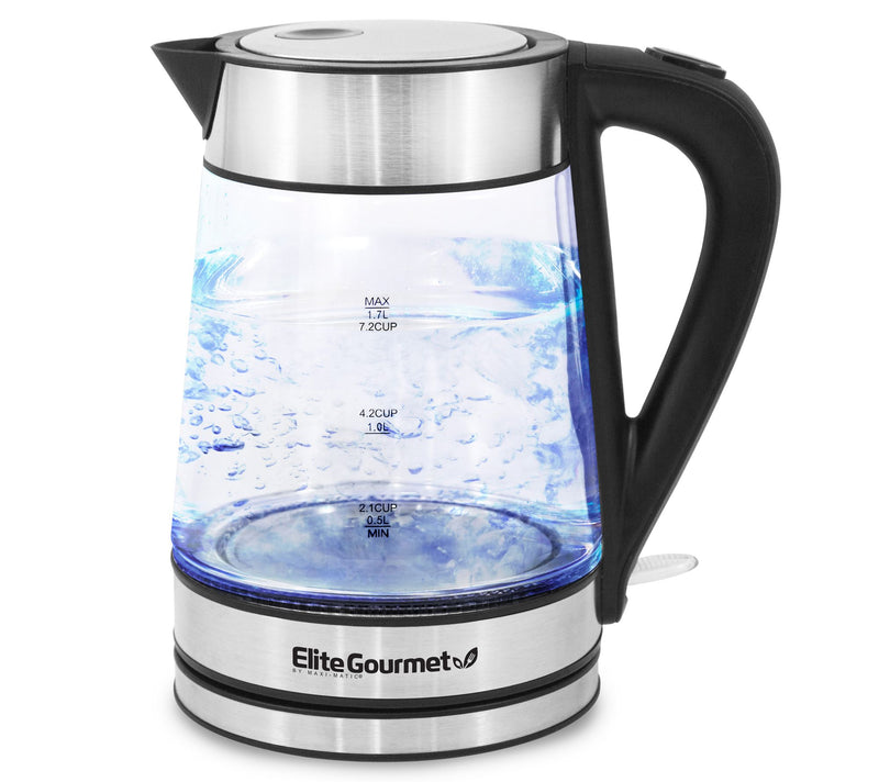 Elite Platinum Cordless 1.7L Glass Kettle, Stainless Steel — Main view