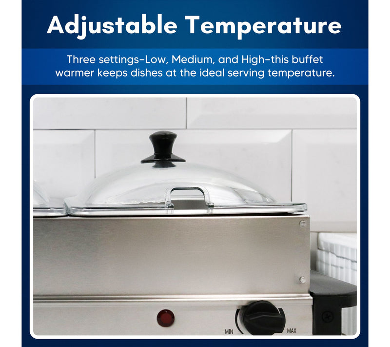 Elite Platinum 3-Tray Stainless Steel Electricuffet Server — View 2