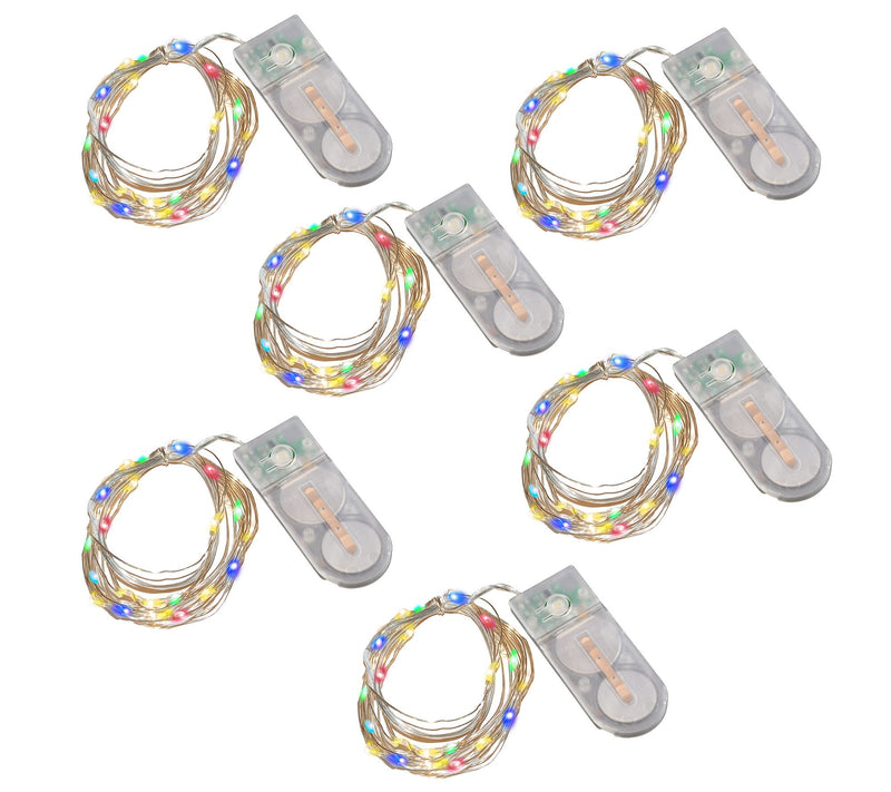 LumaBase Battery Operated LED Fairy String Lights - Set of 6 — View 5