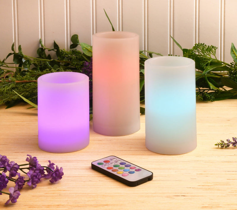 Battery Operated Wax LED Candles with Remote -et of 3 — View 2