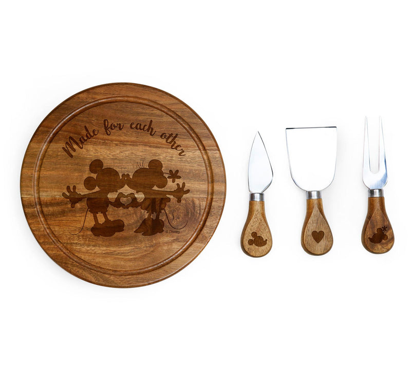 Picnic Time Disney Mickey & Minnie - Acacia Brie Cheese Board — Main view