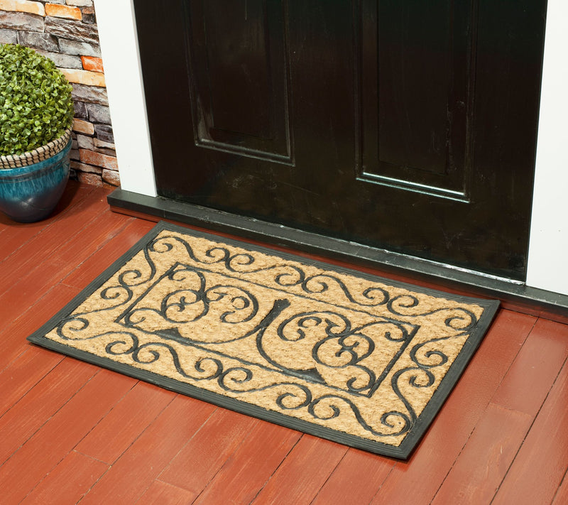 Tuffcor Rectangle Scroll Coir and Rubber Doormat — View 2